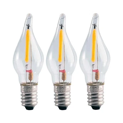 3 X LED Filamento Vela De Viento Bombillas 0,2W E10 8-55V Clara Extra Cálida - Imagen 1 de 2