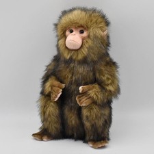 HANSA Japanese Macaque Monkey Plush Toy 34cm  Realistic Japan Monkey Figurine