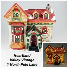 O'Well Heartland Valley Village 1 North Pole Lane Christmas Porcelain House Vtg
