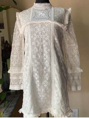 Loveshackfancy Gia Dress White Lace Bridal Photo shoot