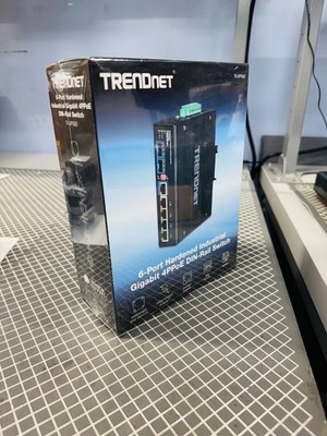 TRENDnet TI-UPG62 6-Port Hardened Gigabit PoE+ DIN-Rail Network Switch, New