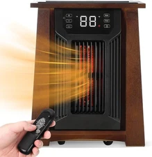 Infrared Quartz Space Heater with 8 Heating Elements 1500W Electric Room Heaters