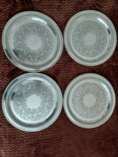 Lot of 4 Vintage WM Rogers 162 172 Silverplate 15" Trays