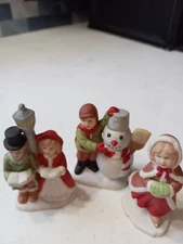 Vintage Homeco Porcelain Christmas Village Set Of Three Figurines