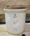 1906-1930s Red Wing Stoneware Co., 2 Gallon, Stoneware Crock with Wood Lid