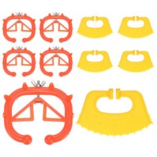 10-Pack Plastic Cow Nose Rings Set for Calf Cattle Orange/Yellow
