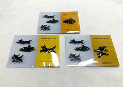 POKEMON x KOGEI 3 differents poses Craft Exhibition Umbreon Pin Complete set
