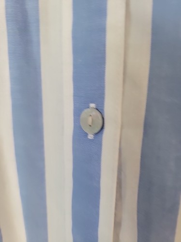 Maurices Blouse Shirt 3X Blue White Striped Button Up Longsleeve Cotton Nautical - Picture 5 of 10