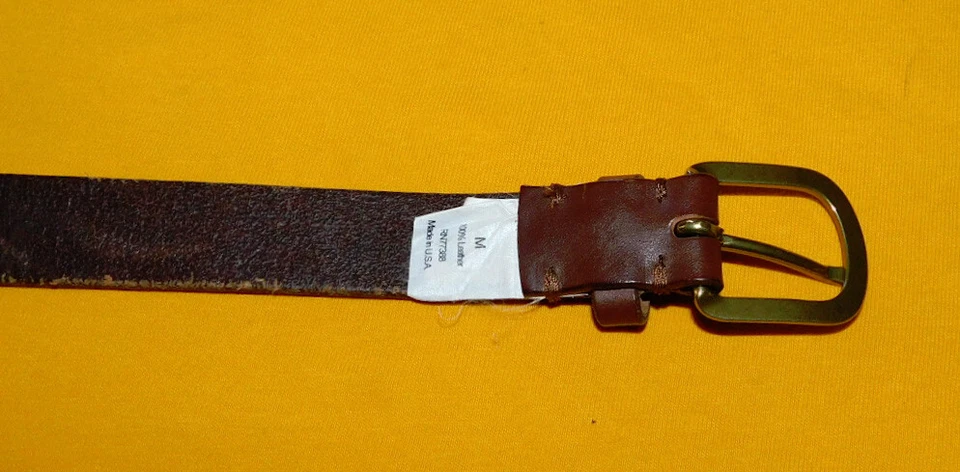 CINTURÓN DELGADO NIÑO CREWCUTS HECHO EN EE. UU. CUERO MARRÓN CLARO TALLA M - 26/65 cm. Foto 3 de 4