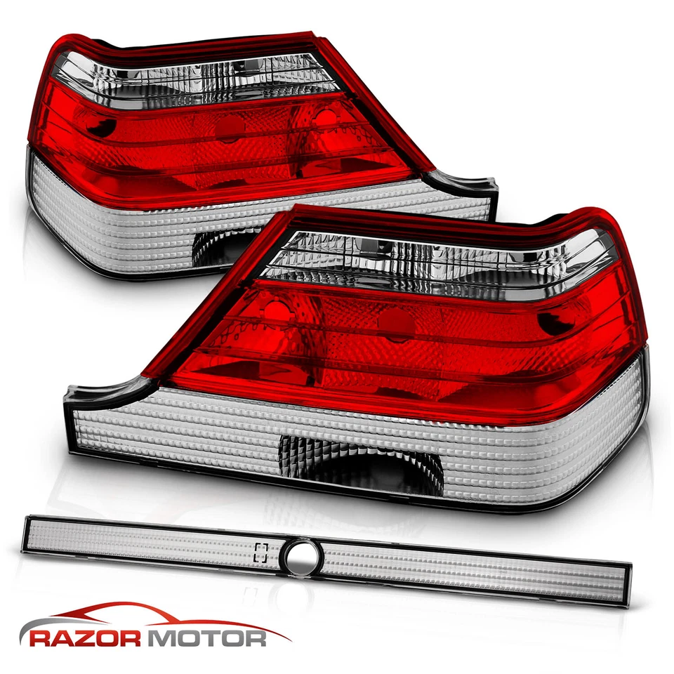 Par de luces traseras transparentes rojas para Mercedes-Benz W140 Clase S 1995-1999 Foto 2 de 4