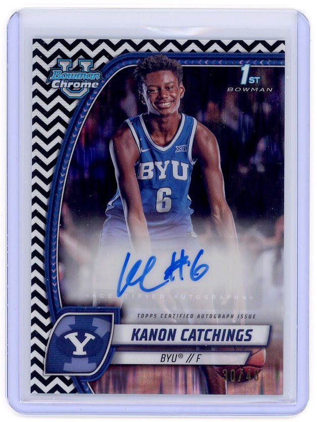 2024 Bowman Chrome University #40 Black & White Stealth Kanon Catchings AUTO /48