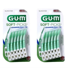 GUM Soft-Picks Advanced Dental Picks (Pack of 90)  with Bonus Travel Case