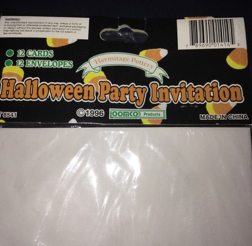 Invitación de fiesta de Halloween Hermitage Pottery 1996 sellada de colección rara 👻 - Imagen 7 de 8