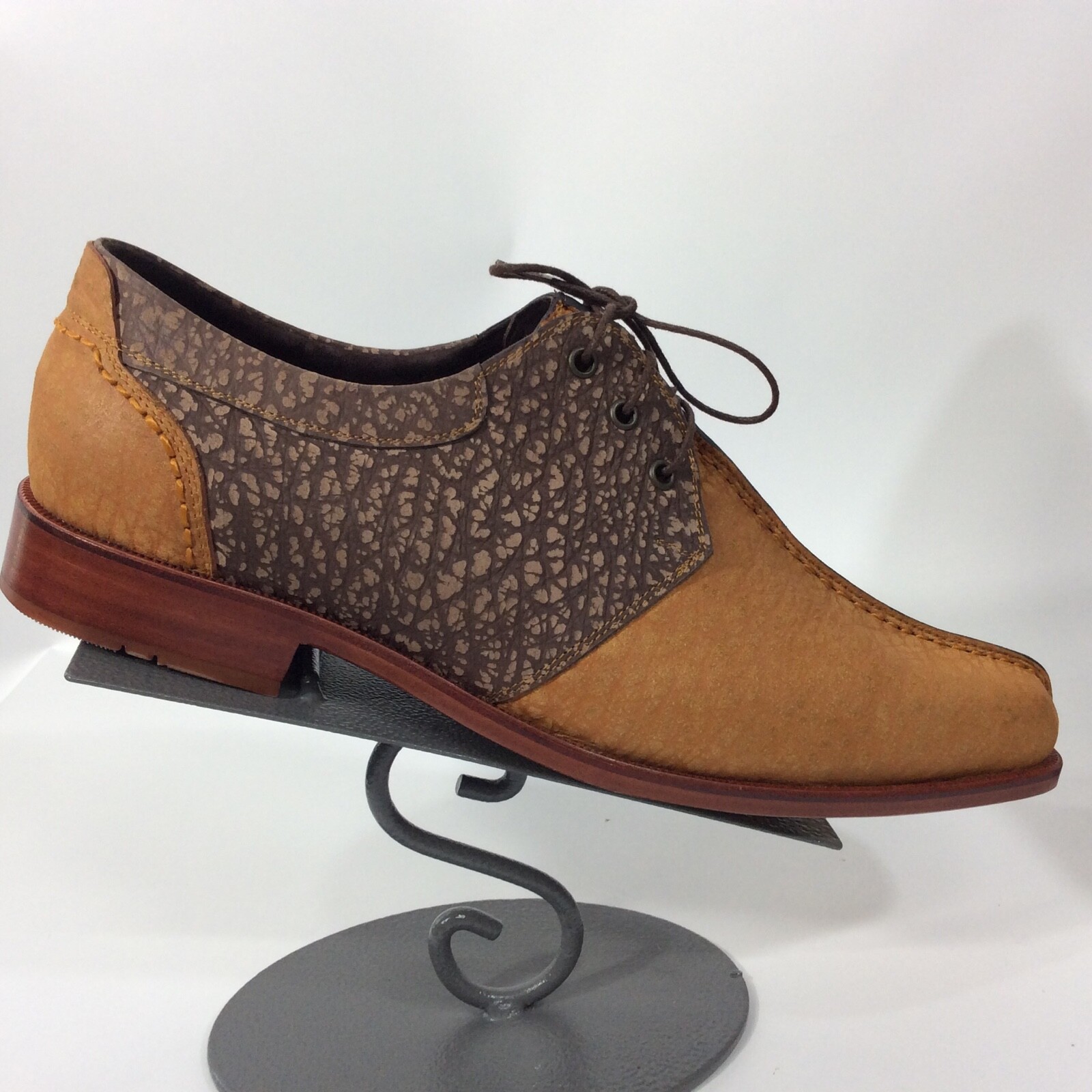 SAOLA Scarpe derby uomo US15 su misura pelle nabuk esotica firmate dal designer