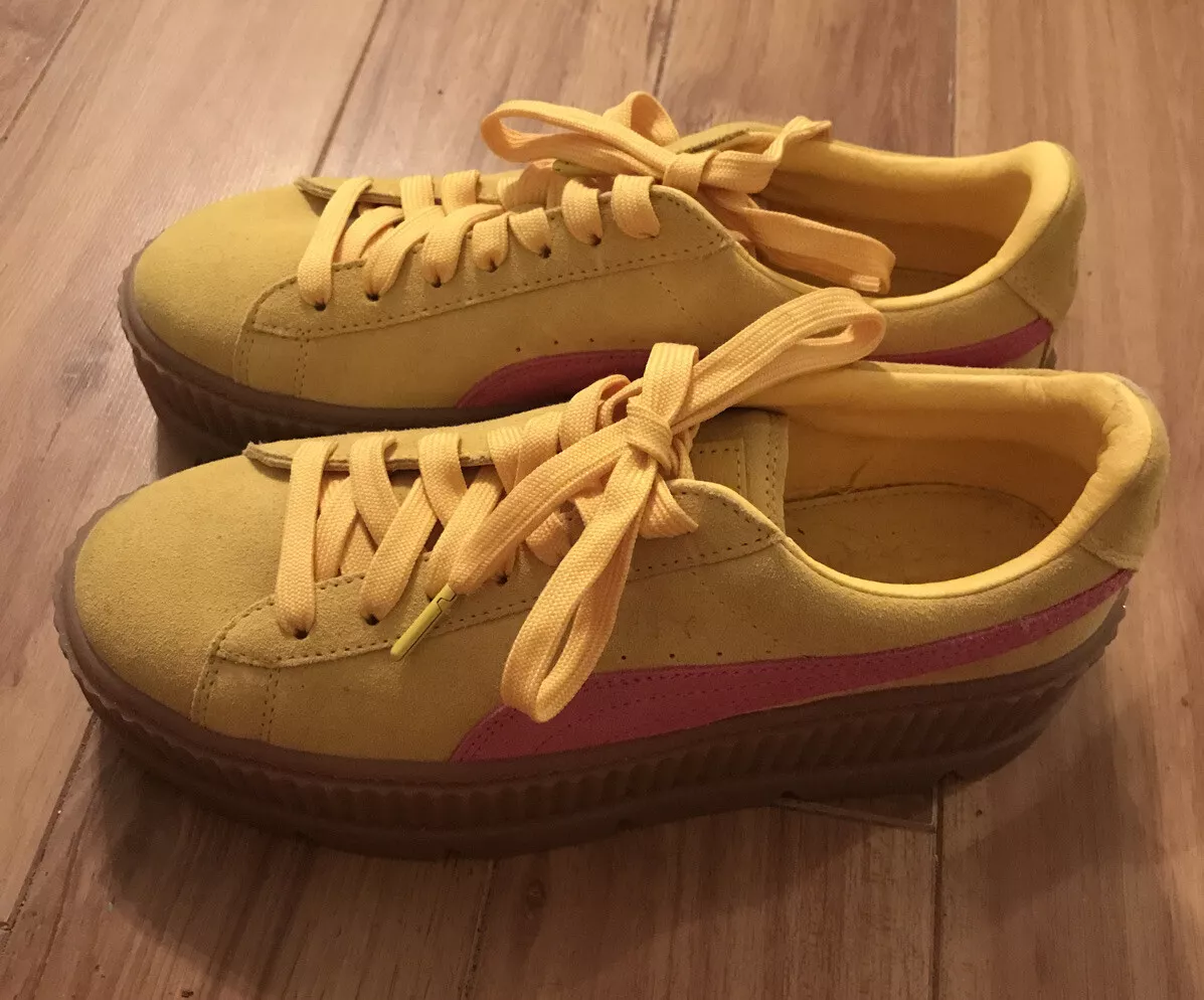 plek De databank Gaan Fenty Rihanna Puma Cleated Creeper women&#039;s Size 10 Yellow Pink  Platform | eBay