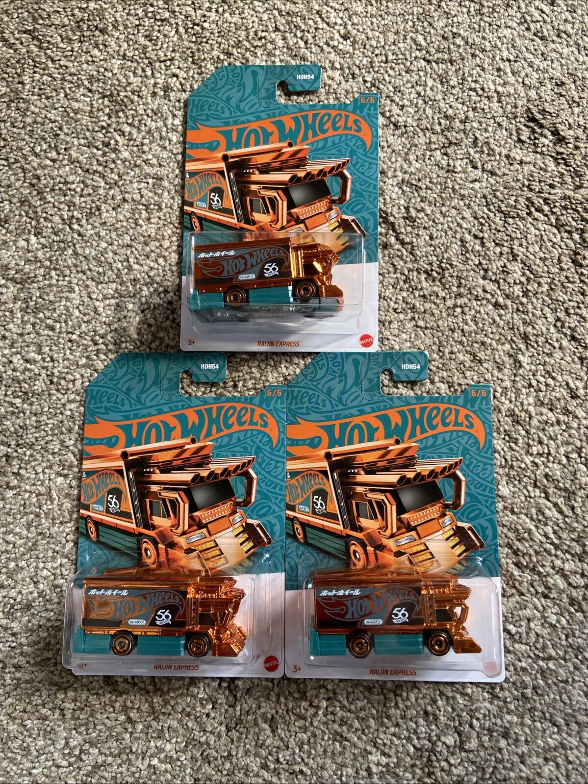 Hot Wheels 56th Anniversary Chase Rajin Express (set of 3)