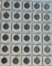 Complete choice/gem BU Jefferson nickel set 1954-1969 30 coins!