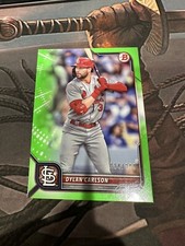 2022 Bowman Base Neon Green #14 Dylan Carlson /399 - St. Louis Cardinals