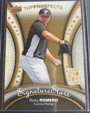 2009 Upper Deck Signature Stars Ricky Romero Rookie Card RC #117 Blue Jays. rookie card picture