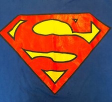 VINTAGE 00s Superman TShirt Rare Out of Print DC COMIC Collectible Bold Logo I38