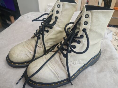 Dr Martens -  Ladies Pascal White Glitter Boots size UK 6 Used  - Imagen 1 de 10