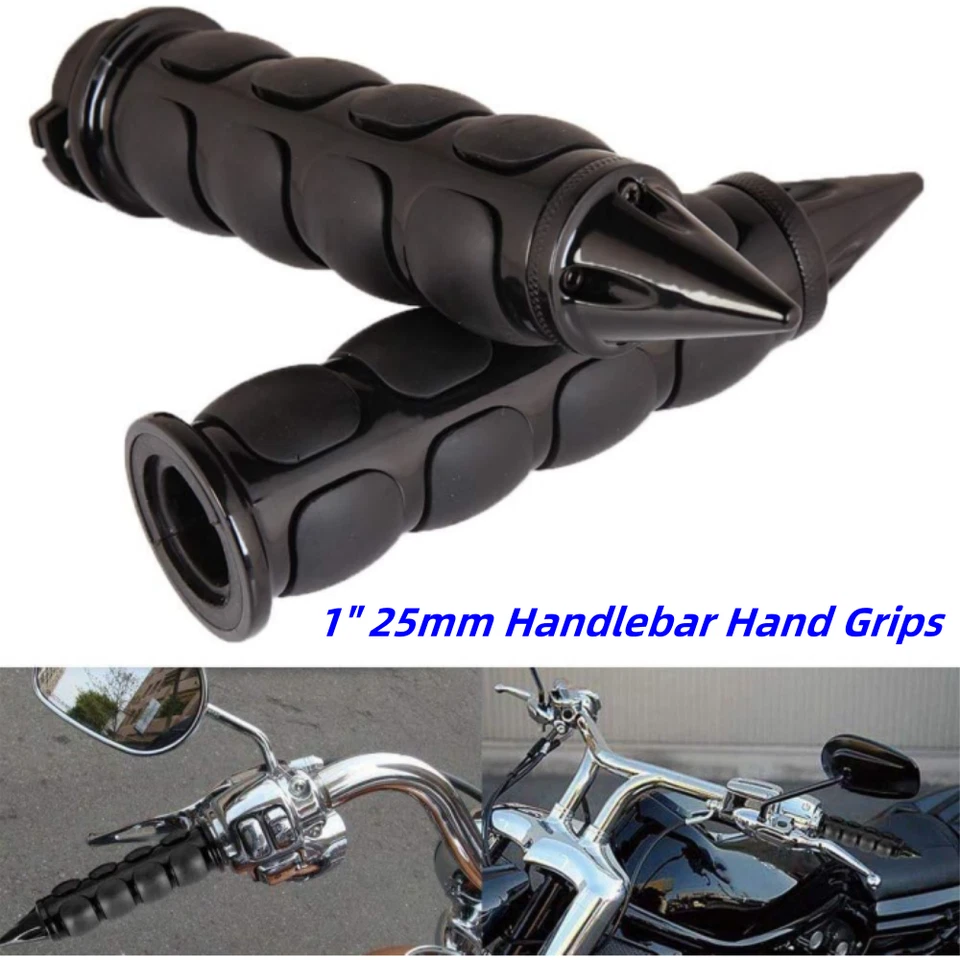 1" 25mm Spike Handlebar Hand Grip Fit for Harley 1970-14 Yamaha Road Star 99-06 - Imagem 4 de 4
