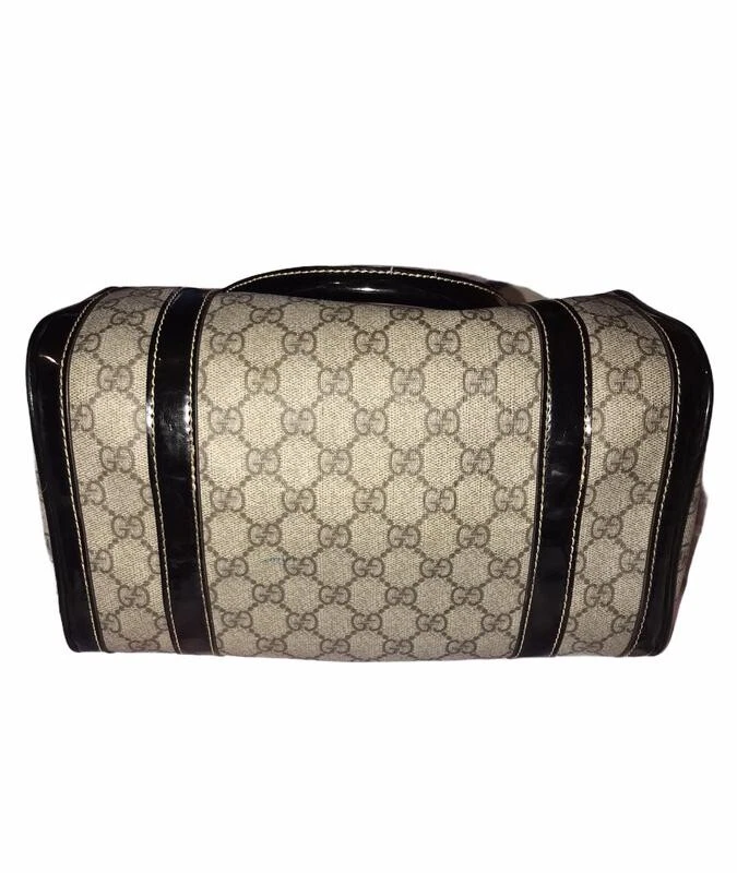 GUCCI Handbag 269876 Mini Boston GG canvas leather beige black