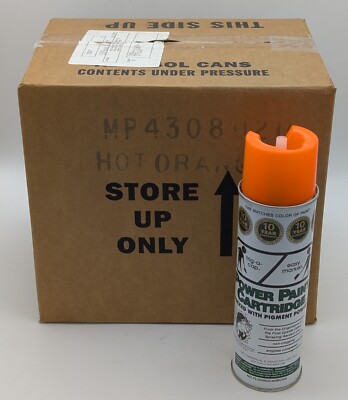 12 Cans of Fox Valley Systems Mark Water Based Marking Paint Fluorescent Orange 
