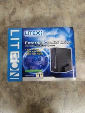  Vintage LITEON 8x External USB 2.0 CD-RW Drive 52X CD-ROM & CD-R, 32X CD-RW