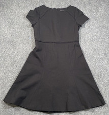 J.Crew Dress Womens 2 Solid Black A Line Career Short Sleeve Emo Concert