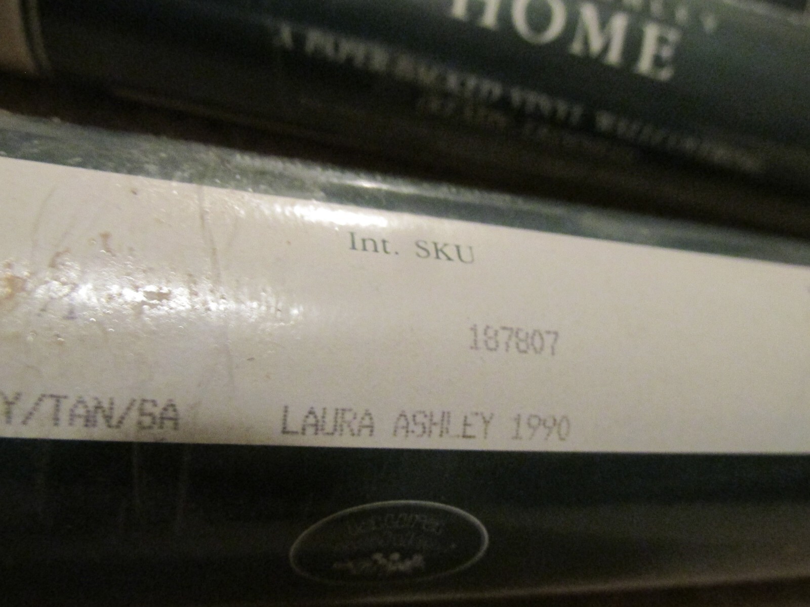 Vtg. Laura Ashley Home Vinyl Wallcovering Shirt Stripe Navy/Tan 5 Rolls