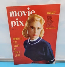 MOVIE PIX MAGAZINE - APRIL 1954 JANET LEIGH - LIZ TAYLOR ROBERT WAGNER J RUSSELL