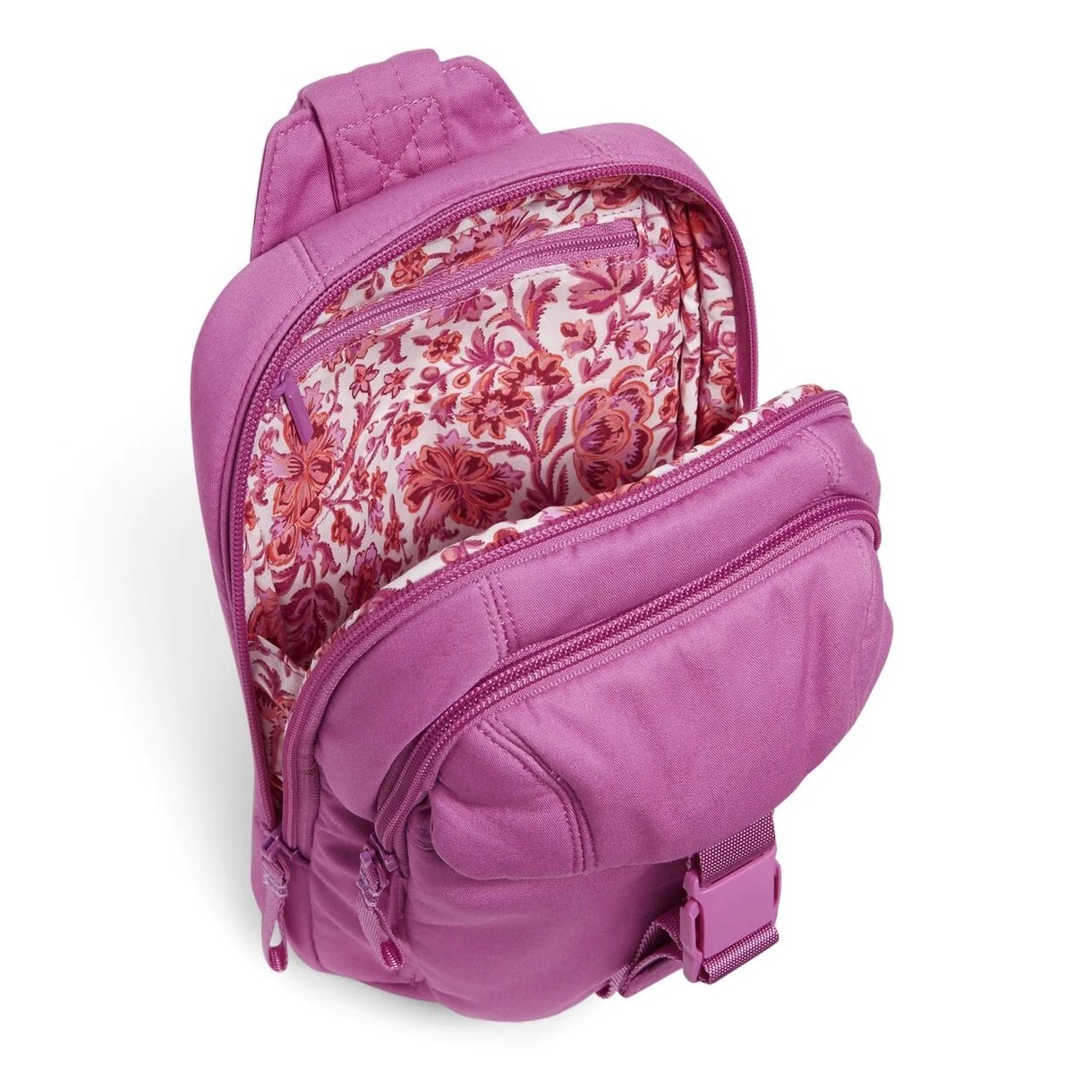 Brand new with tags- Vera Bradley Women\'s Cotton Utility Sling Backpack orchid Vera Bradley Utility Sling Backpack Like new | Mercari main image 3