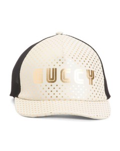gucci leather baseball cap