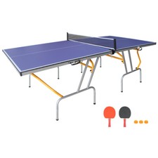 8FT Mid-Size Table Tennis Table Foldable Portable Ping Pong Table Set In/Outdoor