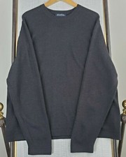 BROOKS BROTHERS Size XL Mens 100% Extrafine Italian Merino Wool Sweater Charcoal