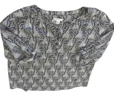 Croft & Barrow Women's Button Up Paisley Pattern Blouse Size 2XL Polyester