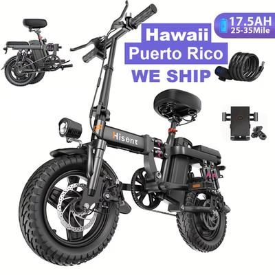 Hisent Adult Ebike 740W Folding 48V 17AH Electric Bike 20 MPH 35