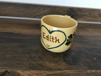 Kaffeehaferl, Namenstasse Edith Kulttasse Hasenmühle Weinsberg, Keramik handmade