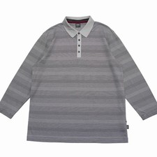Mint HUGO BOSS REGULAR FIT Polo shirt Size XXL Long-sleeved shirt, striped B...