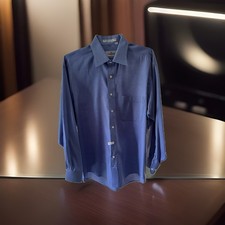 Valentino Uomo 100% Combed Egyptian Cotton Elegant Blue Men’s 17 34/35 Hong Kong