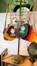 1982 World&rsquo;s Fair Knoxville Canvas Bag Set Rainbow Colors Shoulder Tote Lot VTG
