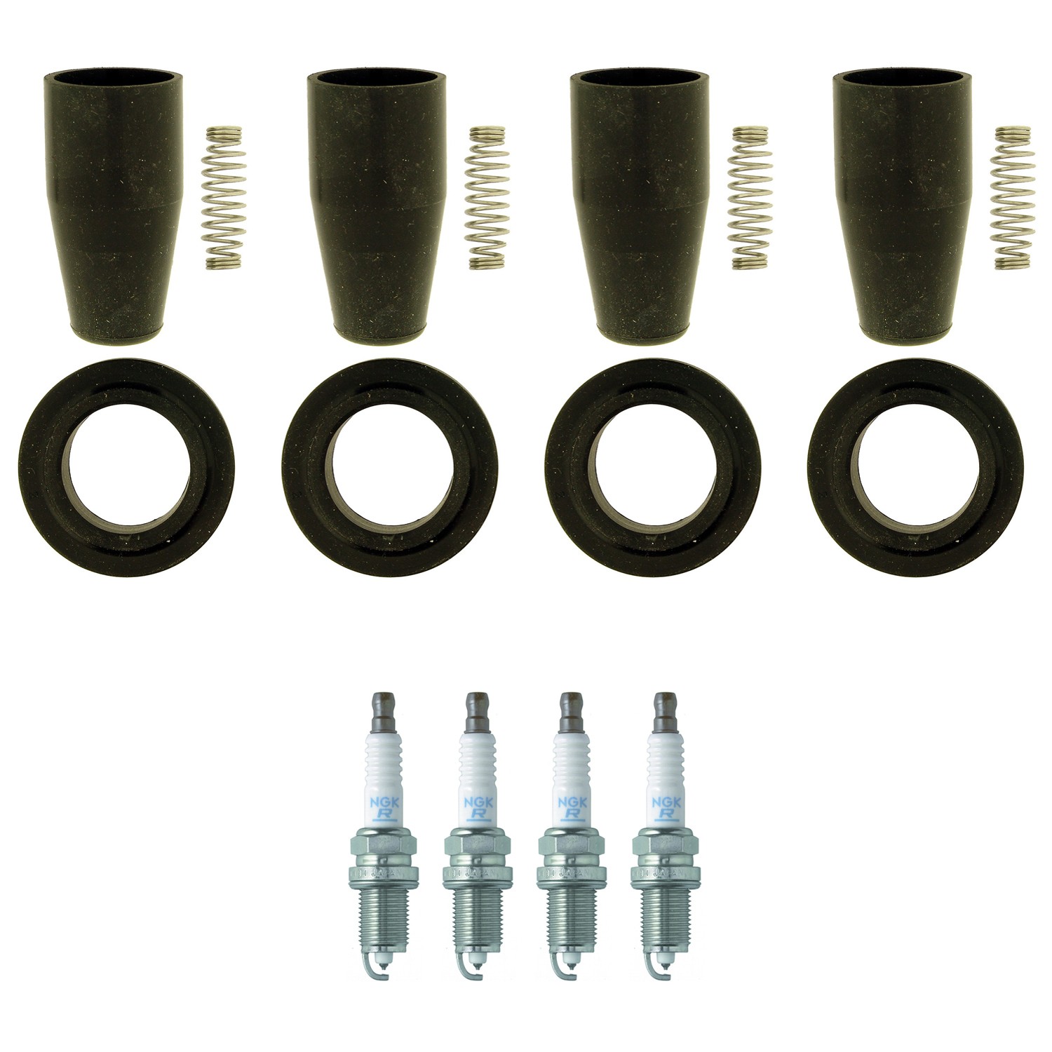 NGK 4 Laser Platinum SparkPlugs 4 Coil Boots Kit for Aveo Aveo5 LS LT G3 Base L4