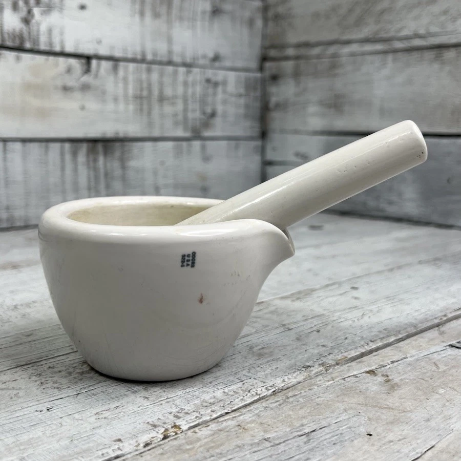 Vintage Apothecary Coors USA 522-1 Porcelain Mortar & Coors No. 1 Pestle 💙