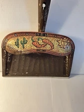 Metal Rusty Dust Pan JV Reed USA Southwest Peppers Cactus Sun Dustpan Vtg