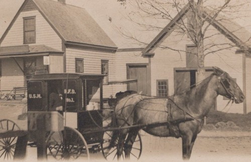 U.S.M. RFD No 1 1906 Horse Drawn Mail Carriage RFD Rockland PM RPPC Postcard - Picture 4 of 4