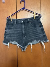 PacSun High-Rise Festival Denim Shorts Faded Black Size 30