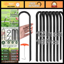 Heavy Duty 12" U-Shaped Wind Stakes Anchors for Trampolines, Tents, Soccer Goals