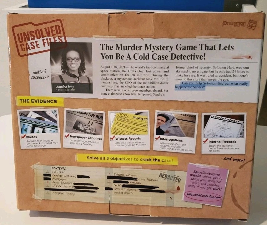 Unsolved Case Files Sandra Ivey CEO Space Station 2024 New/ Factory Sealed  - Image 2 of 4