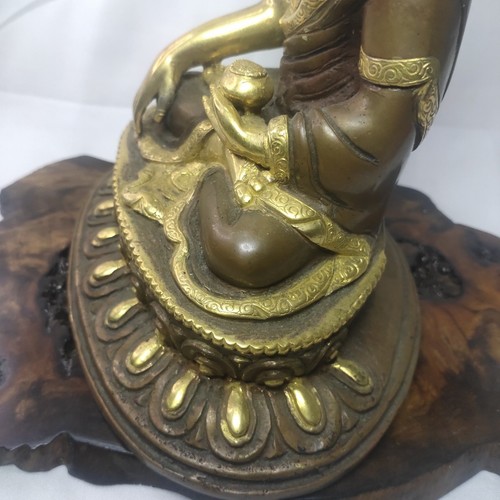 Amitabha Seated Statue, Tibetan Esoteric Buddhism, Handmade Hammered Copperware, - Picture 7 of 10
